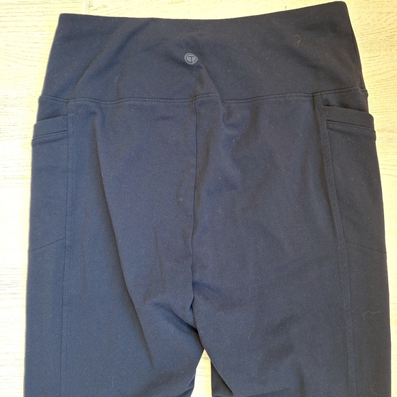 Talbots Tech Stretch Slash Pocket Navy Blue High Waist Leggings - Size Medium - Picture 16 of 16